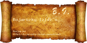 Bojarszky Iziás névjegykártya